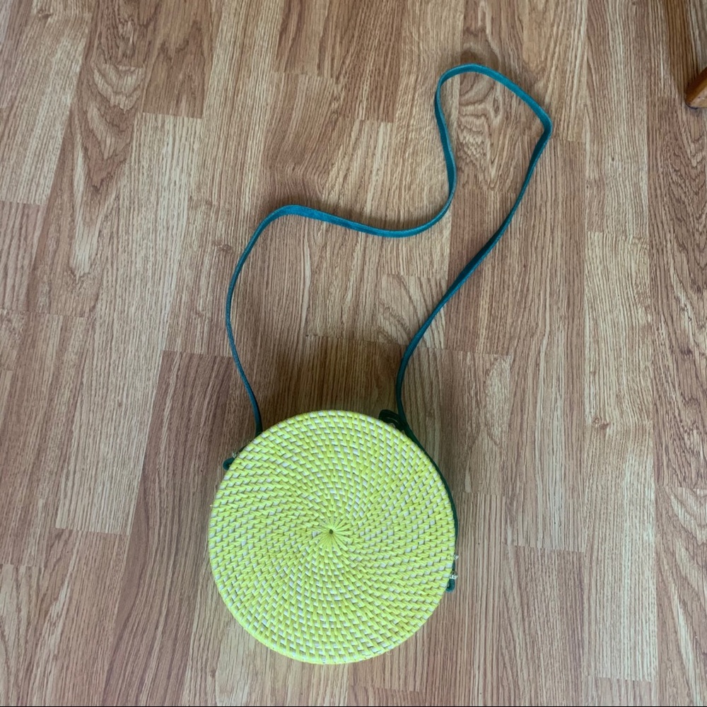 Yellow Round Rattan Bag - Picture 3 of 4